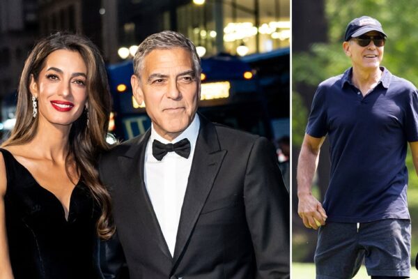 George Clooney appears unbothered playing softball amid reports his wife could be barred from future US visits